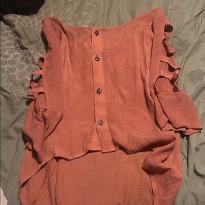 Jaja Button-Down Top in Rust